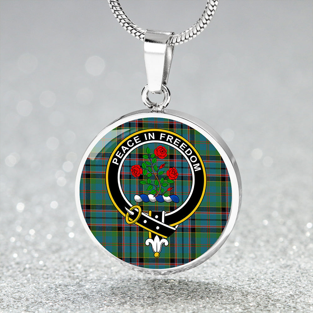 Scottish Tartan Stinson (Stephenson/Stevenson) Ancient Clan Circle Necklace Classic Style