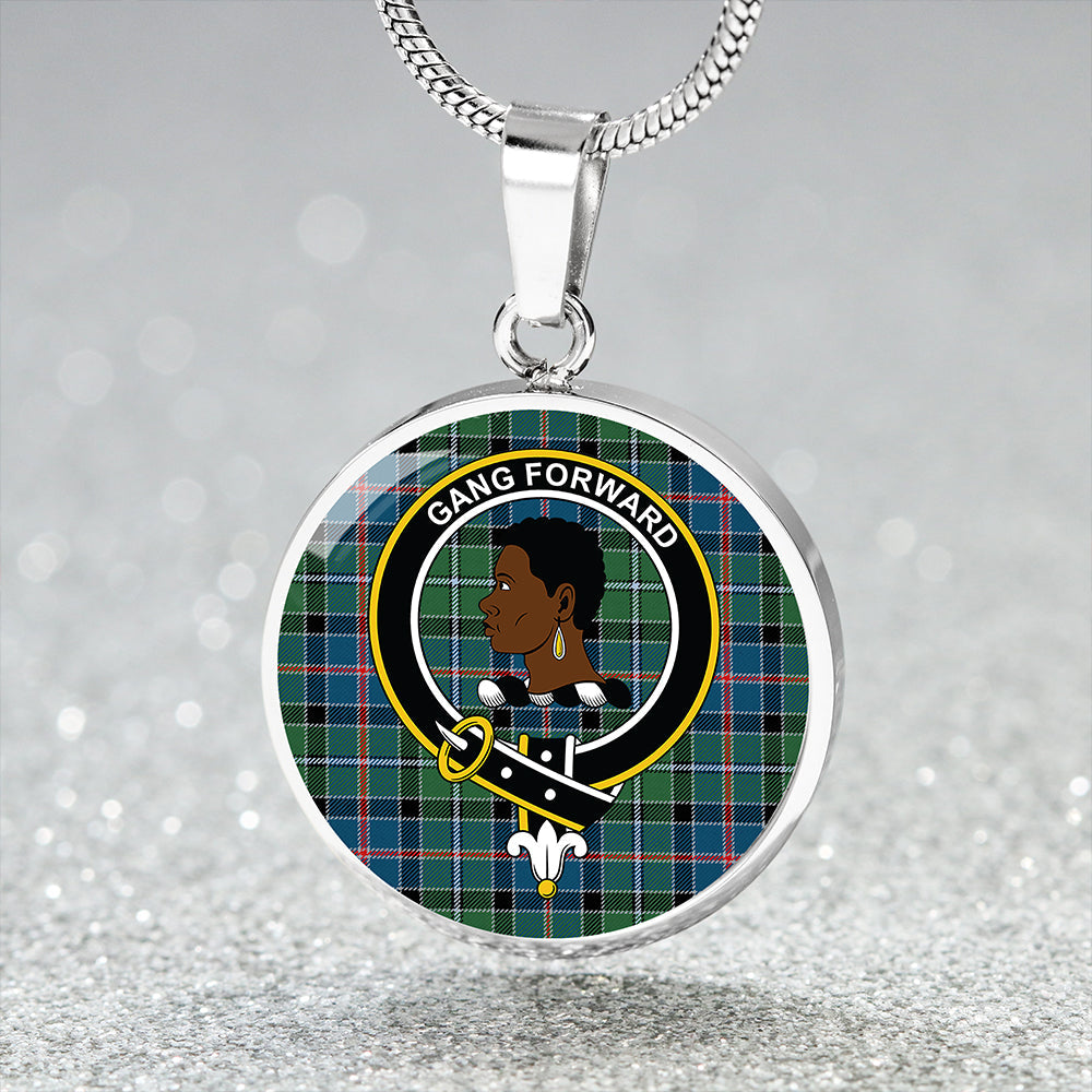 Scottish Tartan Stirling Modern Clan Circle Necklace Classic Style