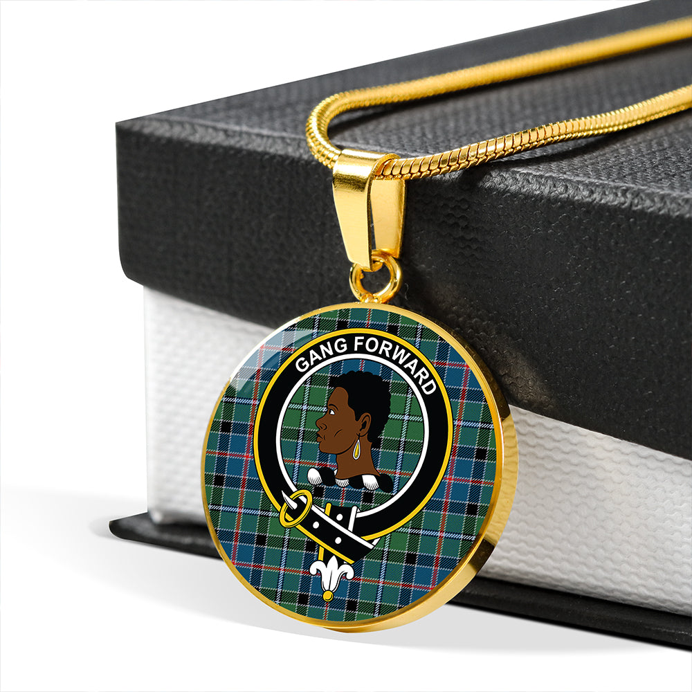 Scottish Tartan Stirling Modern Clan Circle Necklace Classic Style