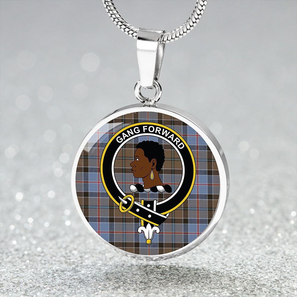 Scottish Tartan Stirling Weathered Clan Circle Necklace Classic Style