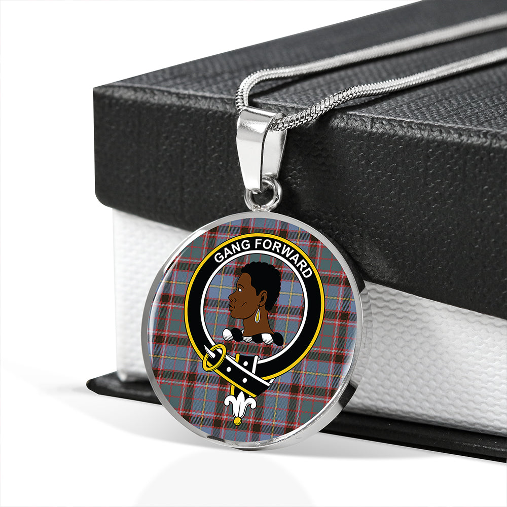 Scottish Tartan Stirling and Bannockburn Weathered Clan Circle Necklace Classic Style