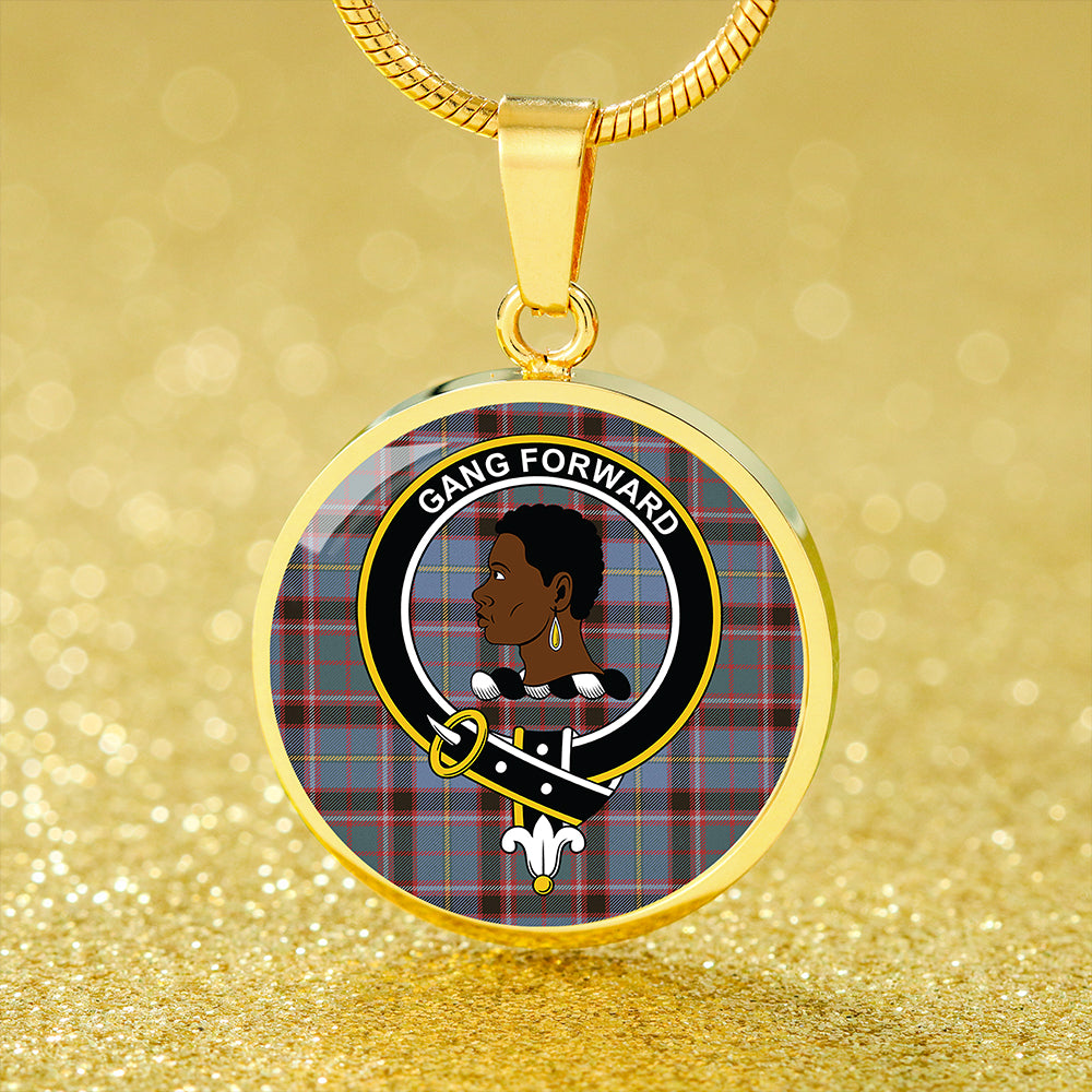 Scottish Tartan Stirling and Bannockburn Weathered Clan Circle Necklace Classic Style