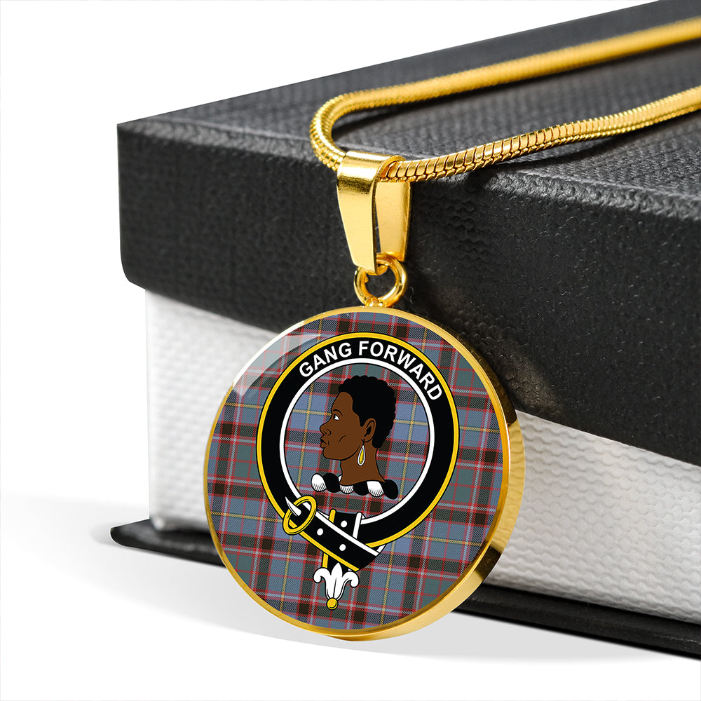 Scottish Tartan Stirling and Bannockburn Weathered Clan Circle Necklace Classic Style