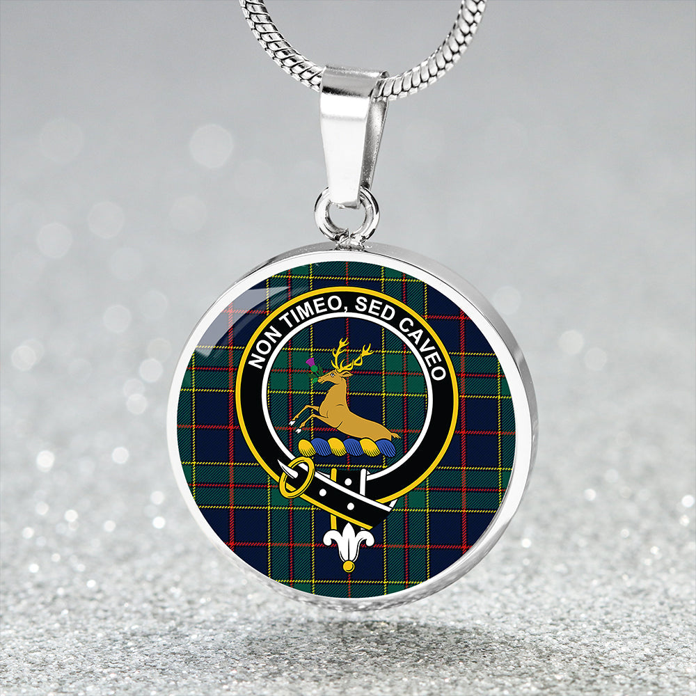 Scottish Tartan Strachan Modern Clan Circle Necklace Classic Style