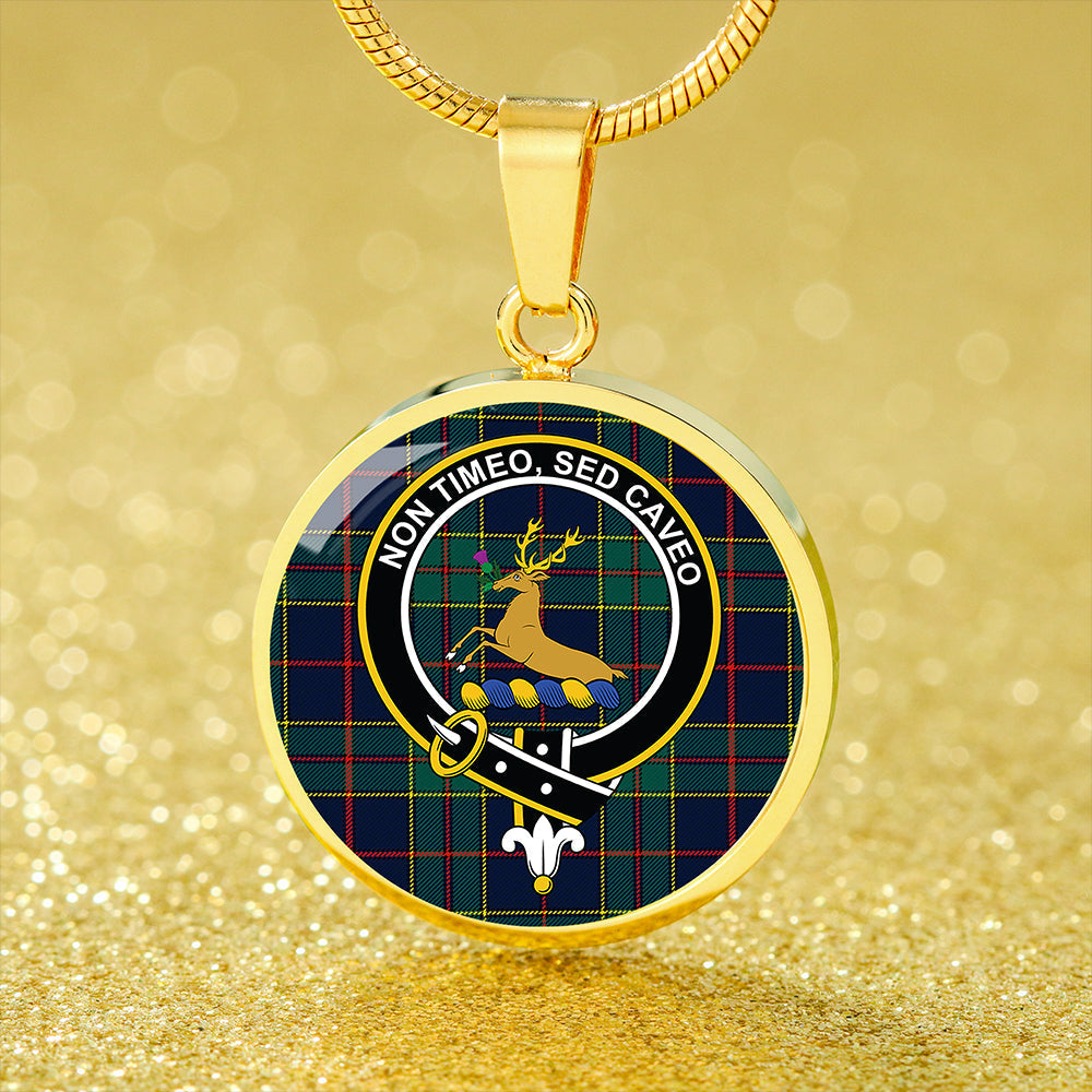 Scottish Tartan Strachan Modern Clan Circle Necklace Classic Style