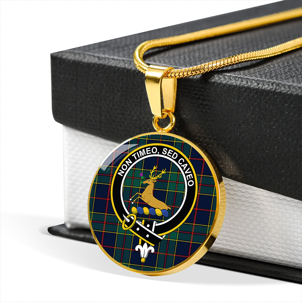 Scottish Tartan Strachan Modern Clan Circle Necklace Classic Style