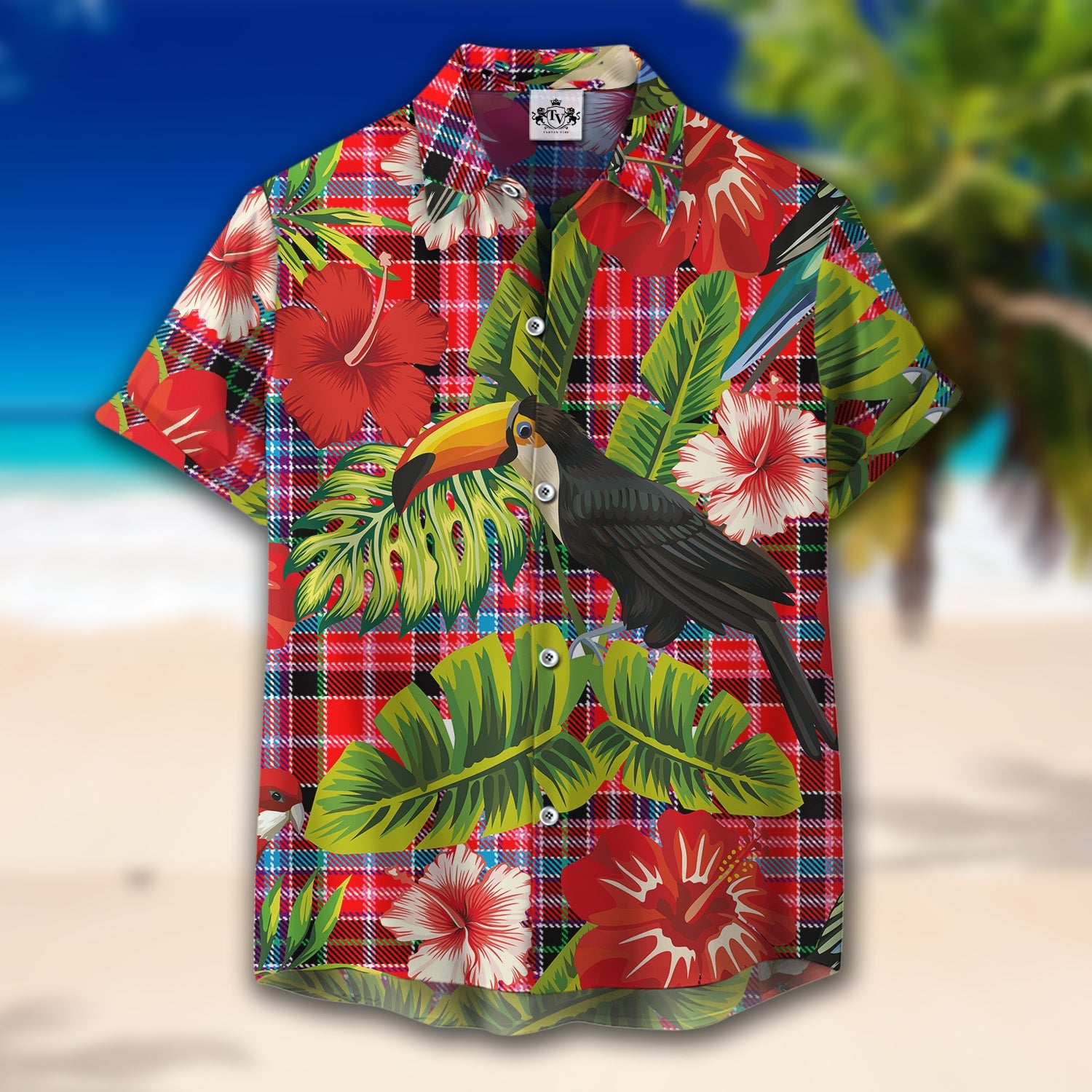 Scottish Tartan Straiton Clan Hawaiian Shirt Hibiscus - Tropical Garden Style