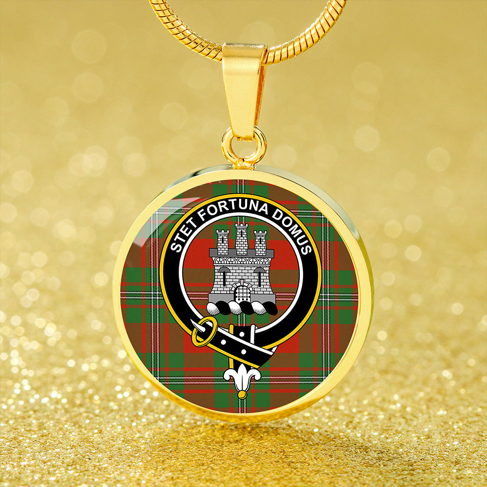 Scottish Tartan Strang Modern Clan Circle Necklace Classic Style