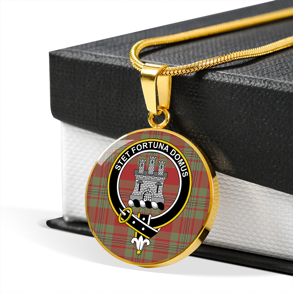 Scottish Tartan Strang Weathered Clan Circle Necklace Classic Style