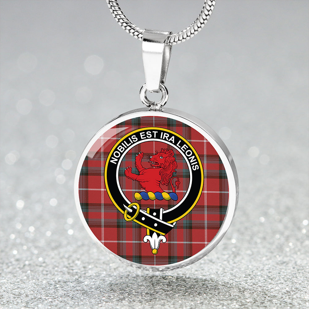 Scottish Tartan Stuart of Bute Weathered Clan Circle Necklace Classic Style