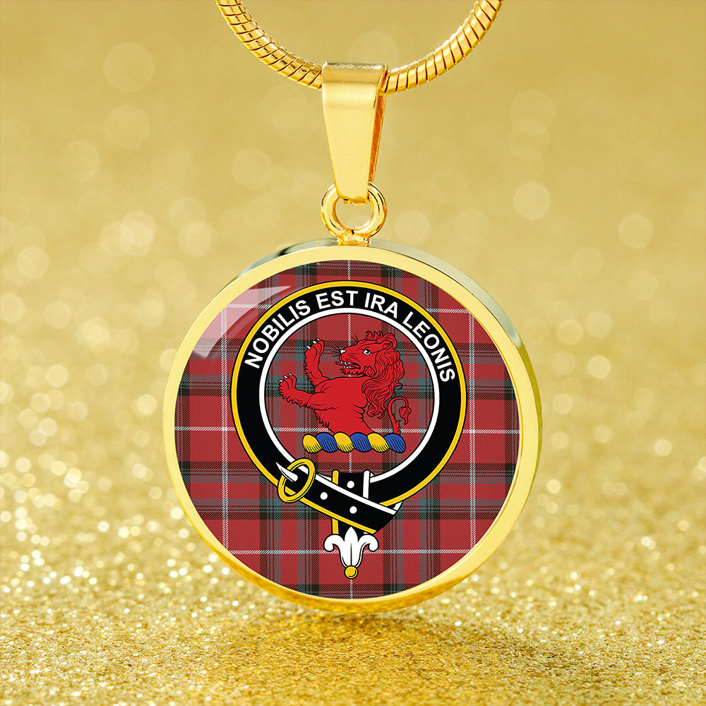 Scottish Tartan Stuart of Bute Weathered Clan Circle Necklace Classic Style
