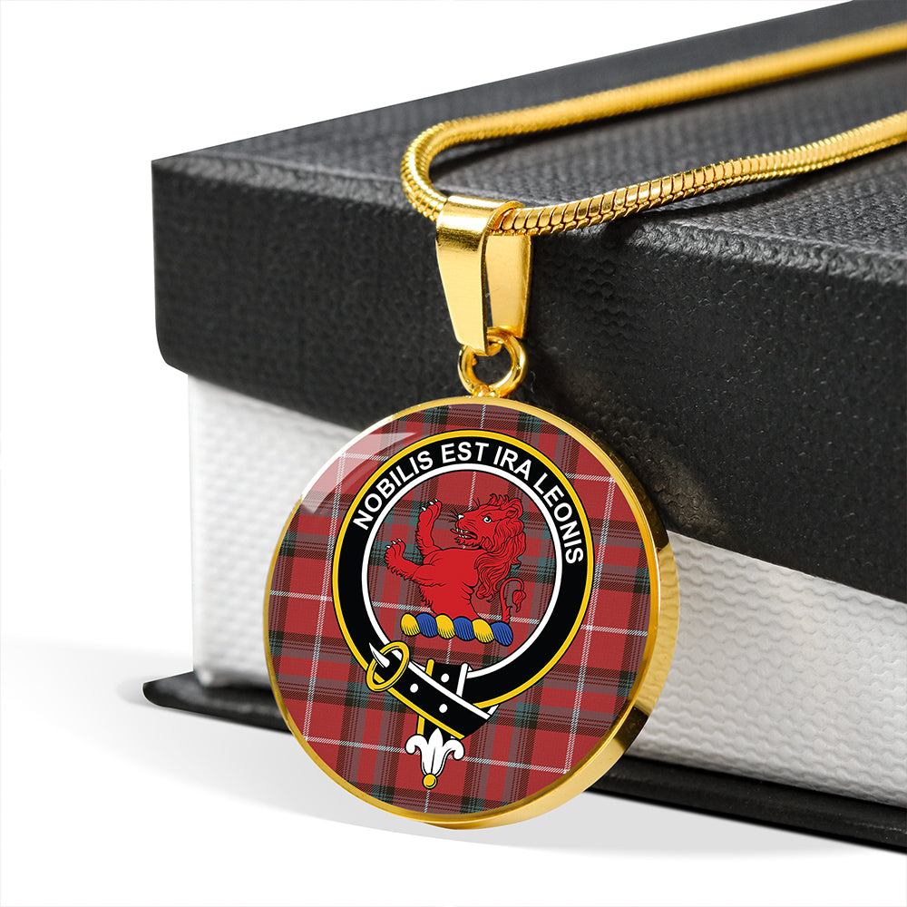Scottish Tartan Stuart of Bute Weathered Clan Circle Necklace Classic Style