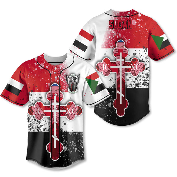 Sudan Baseball Jersey Flag & Coat Of Arms Orthodox Style