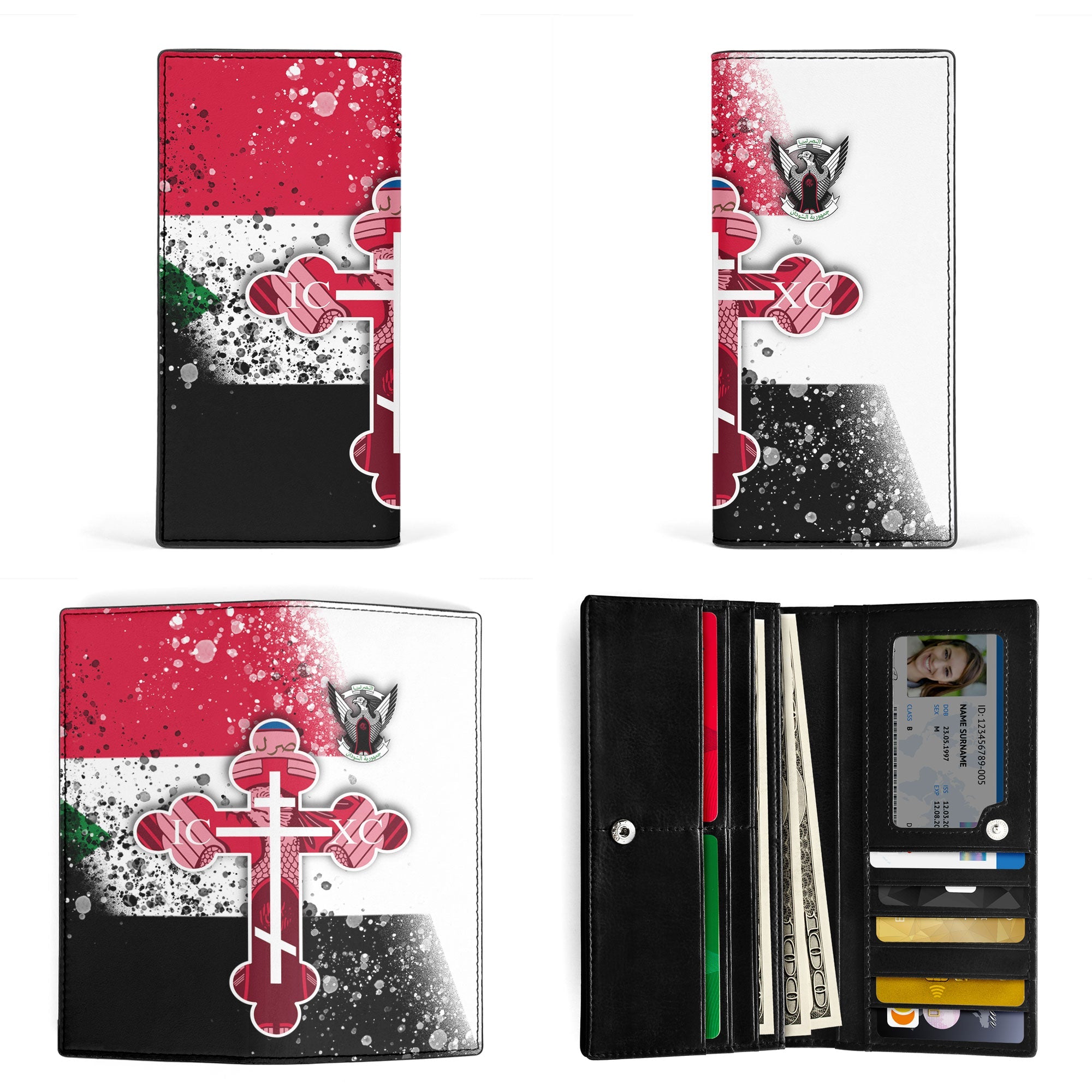 Sudan Leather Wallet Flag & Coat Of Arms Orthodox Style