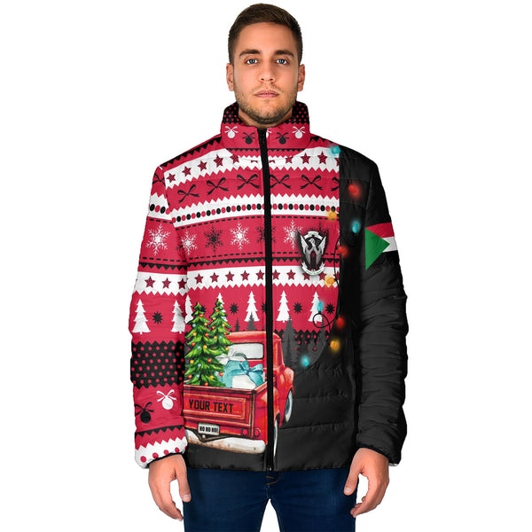 Sudan Men Padded Jacket Coat Of Arms Christmas Style