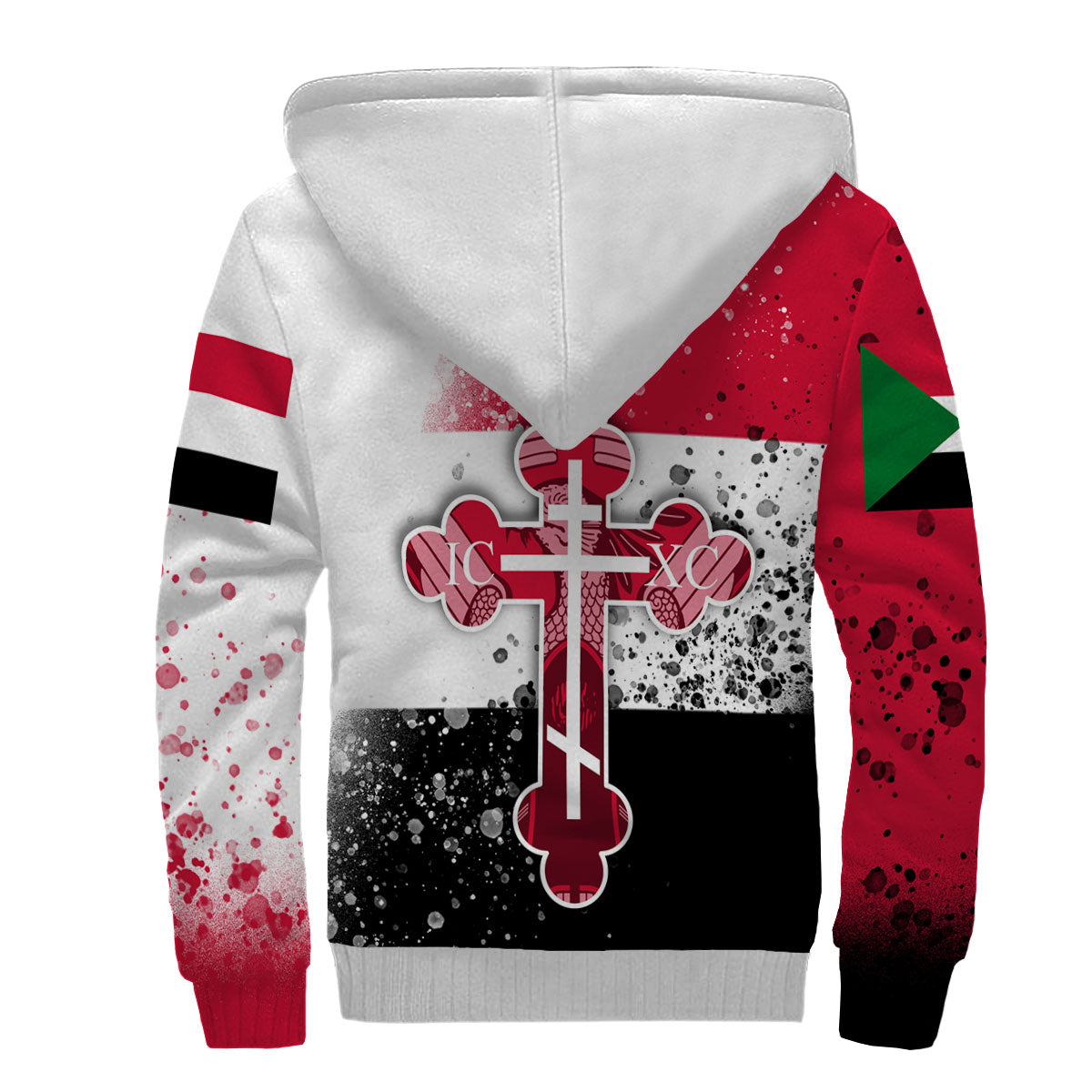 Sudan Sherpa Hoodie Flag & Coat Of Arms Orthodox Style