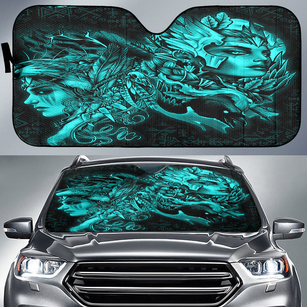 Viking Auto Sun Shades Valkyries And Bear Raven Turquoise Ver03 – To ...