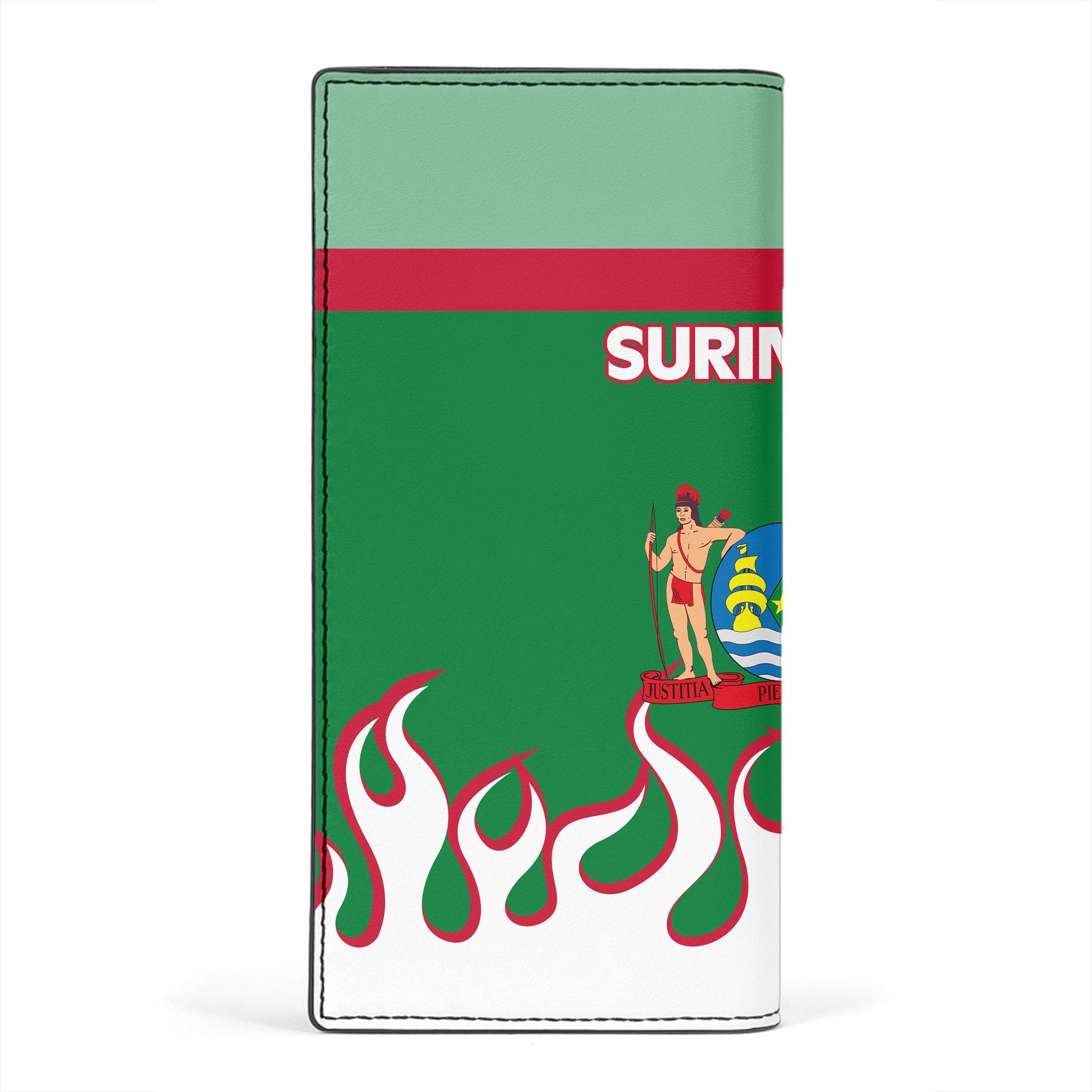 Suriname Leather Wallet Flag & Coat Of Arms Fire Hockey Style