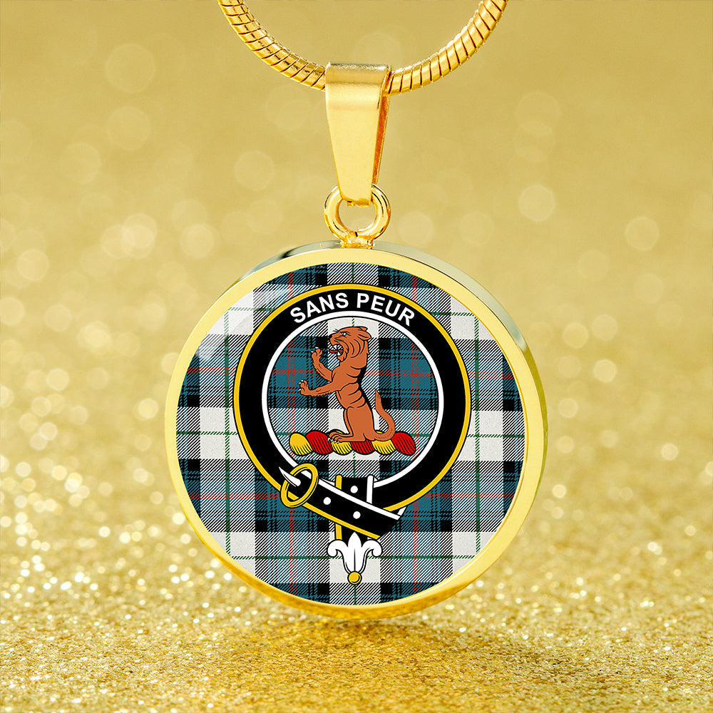 Scottish Tartan Sutherland Dress Royal Blue Ancient Clan Circle Necklace Classic Style
