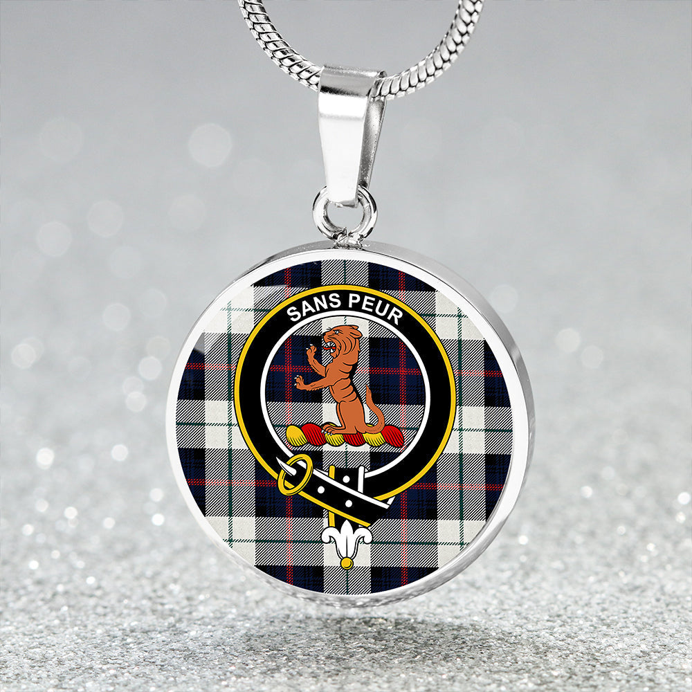 Scottish Tartan Sutherland Dress Royal Blue Modern Clan Circle Necklace Classic Style