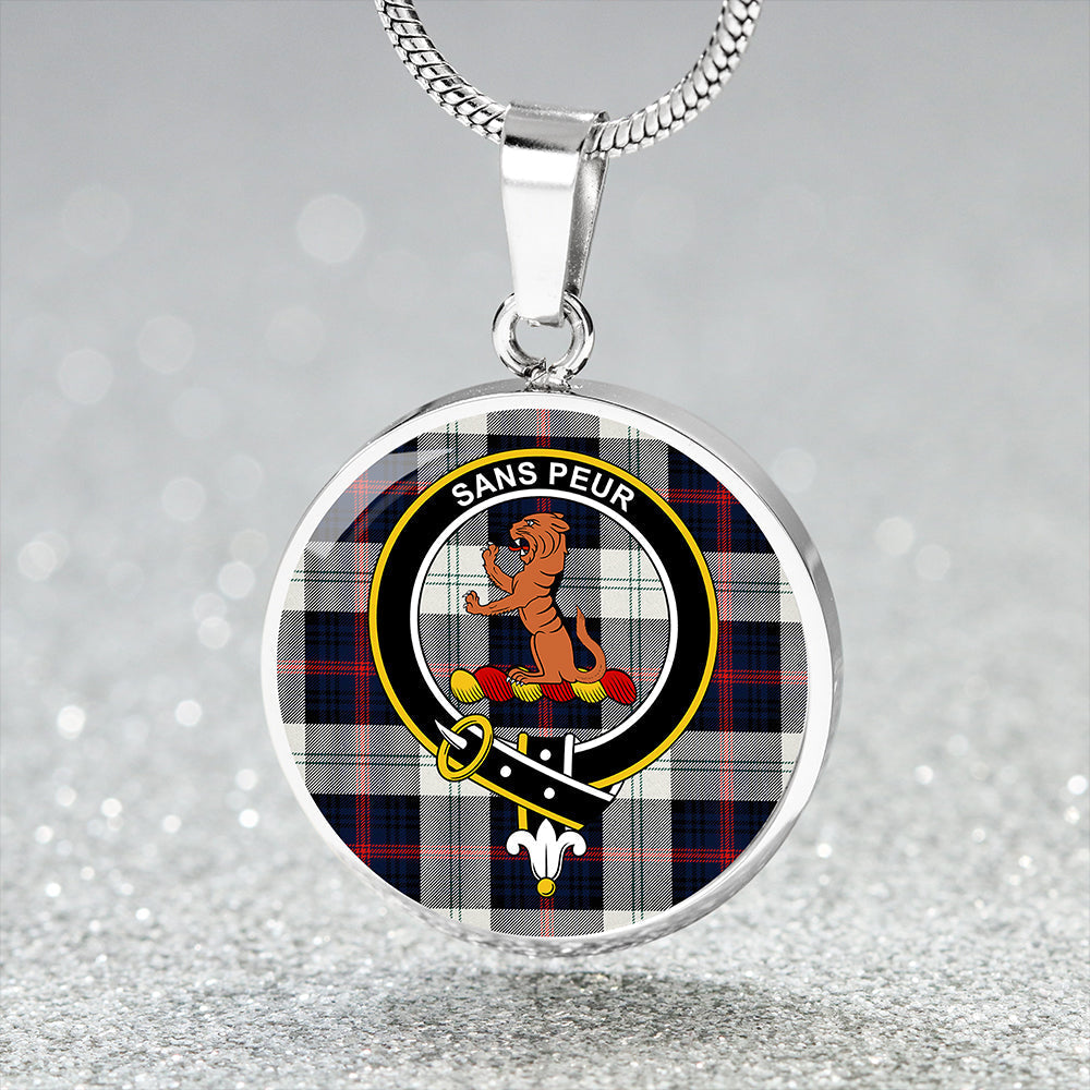 Scottish Tartan Sutherland Dress #2 Modern Clan Circle Necklace Classic Style