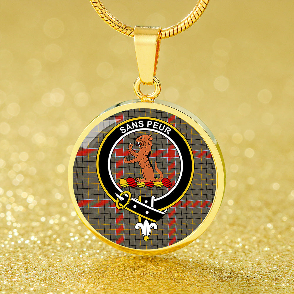 Scottish Tartan Sutherland of Duffus Ancient Clan Circle Necklace Classic Style