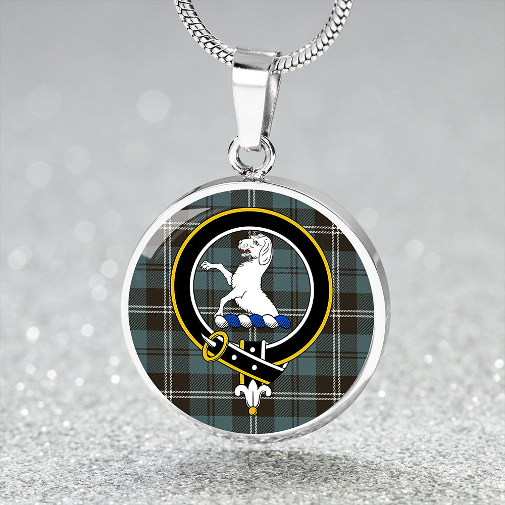 Scottish Tartan Swan Weathered Clan Circle Necklace Classic Style
