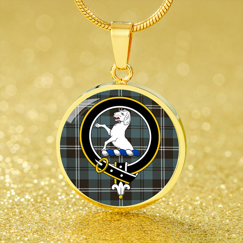 Scottish Tartan Swan Weathered Clan Circle Necklace Classic Style