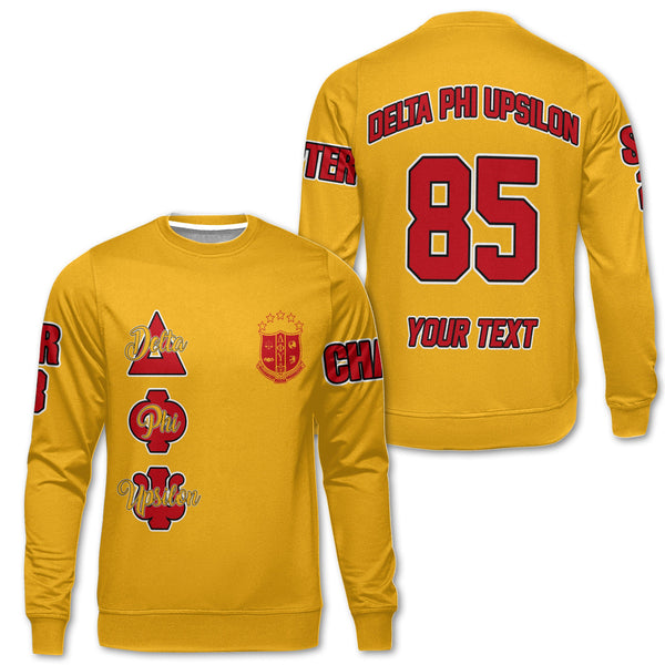 Fraternity Sweatshirt - Personalized Delta Phi Upsilon Sweatshirt Original Yellow Style