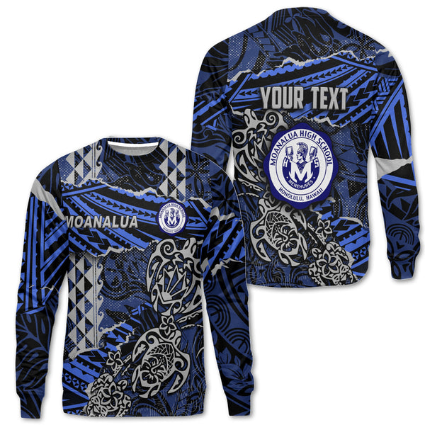 Hawaii Moanalua High School Custom Sweatshirt Polynesian Turtle Style