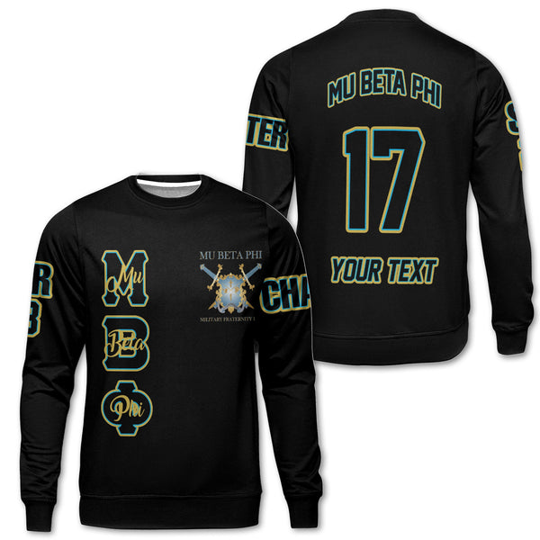 Fraternity Sweatshirt - Personalized Mu Beta Phi Sweatshirt Original Black Style