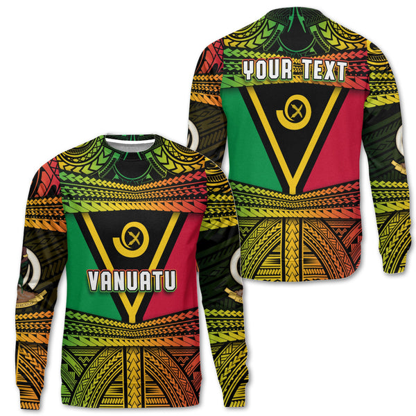 Custom Vanuatu Flag & Coat Of Arms Sweatshirt Reggae Style