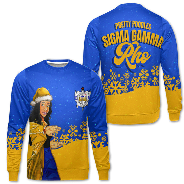 Sorority Sweatshirt - Sigma Gamma Rho Christmas Girl Sweatshirt Pretty Poodles Style