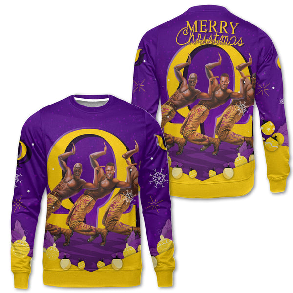 Fraternity Sweatshirt - OPP Christmas Sweatshirt Omega Man Hand Sign Style