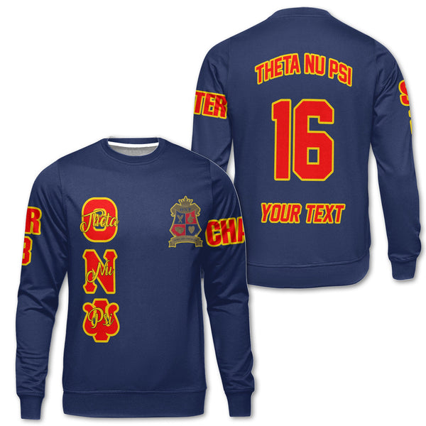 Fraternity Sweatshirt - Personalized Theta Nu Psi Sweatshirt Original Blue Style