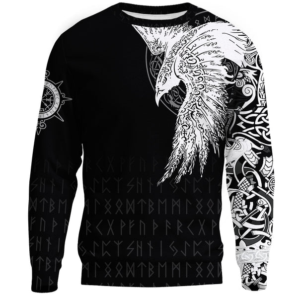 Viking Sweatshirt Mystical Raven Tattoo Special Style