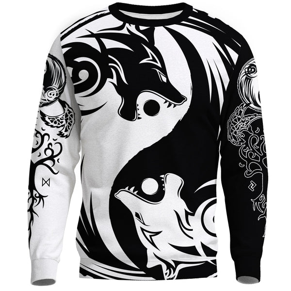 Viking Sweatshirt Ying Yang Wolf