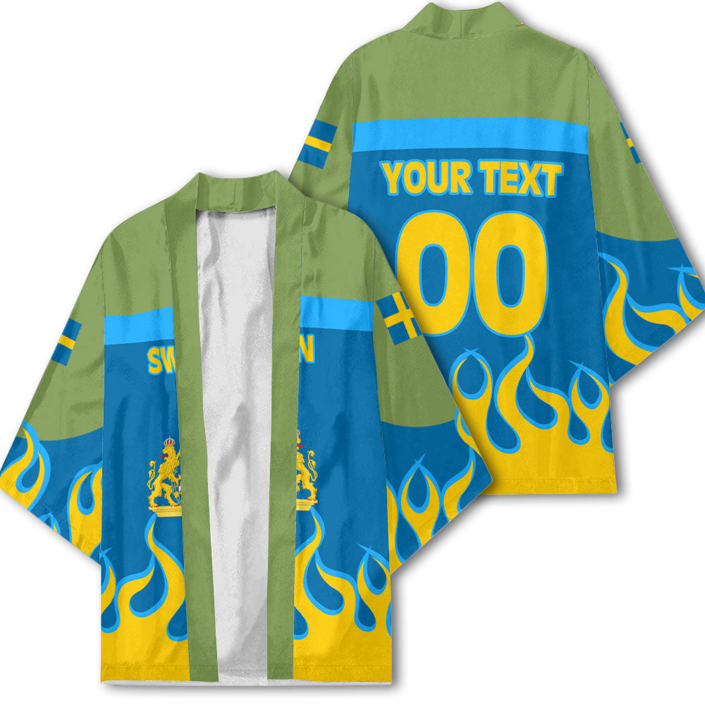 Sweden Kimono Flag & Coat Of Arms Fire Hockey Style