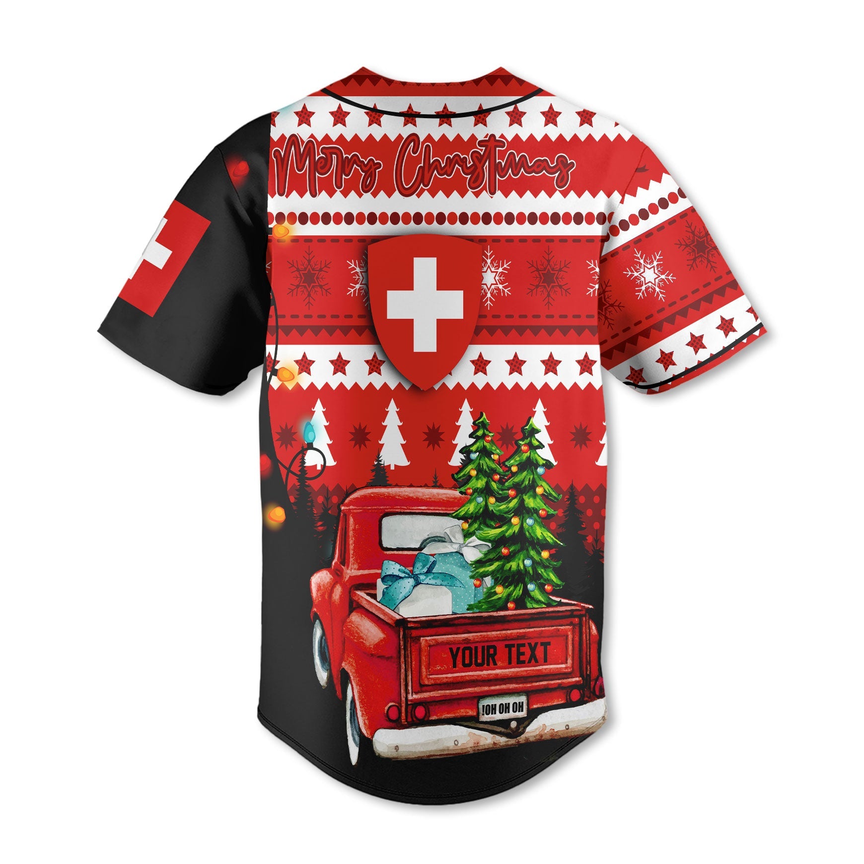 Switzerland Baseball Jersey Coat Of Arms Christmas Style