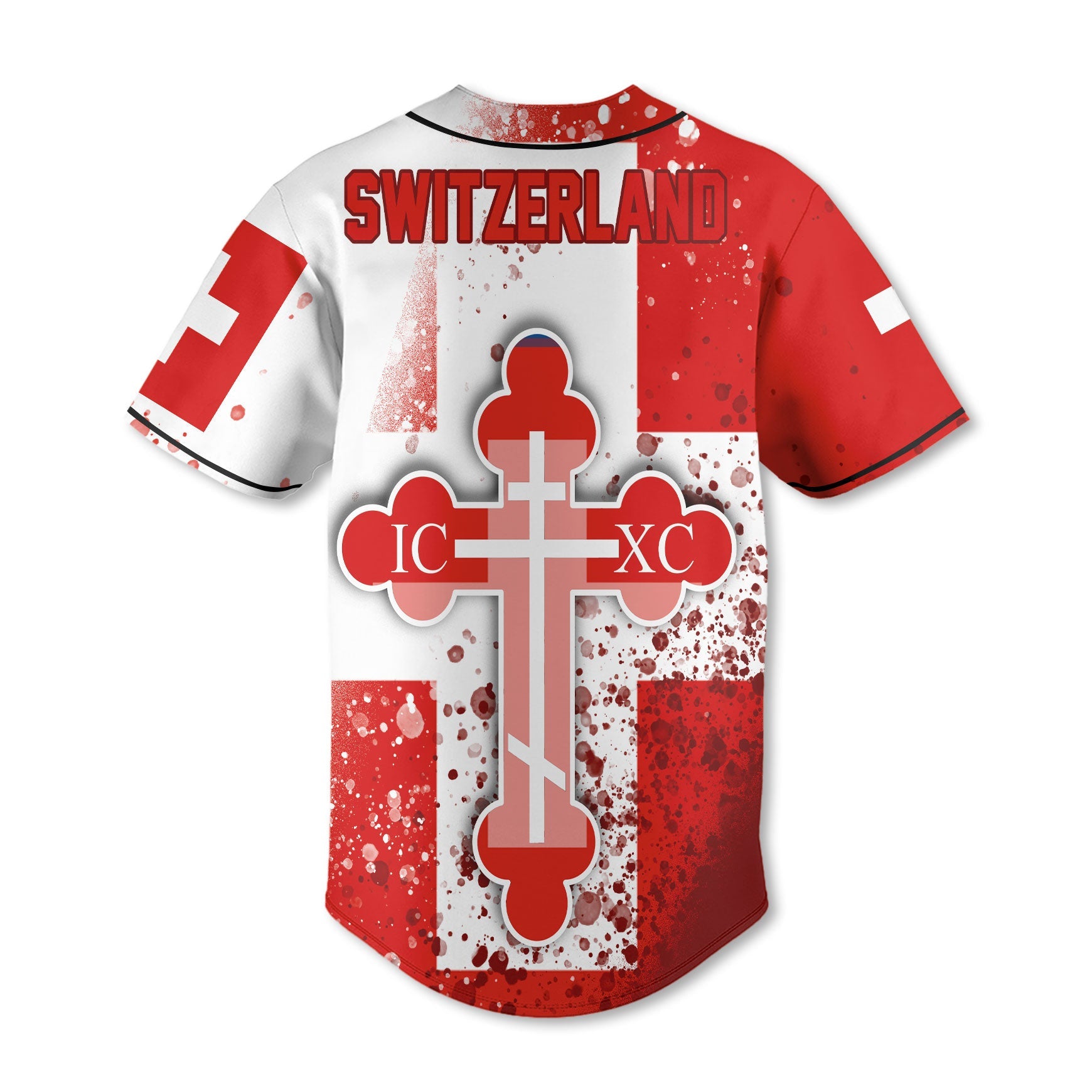 Switzerland Baseball Jersey Flag & Coat Of Arms Orthodox Style