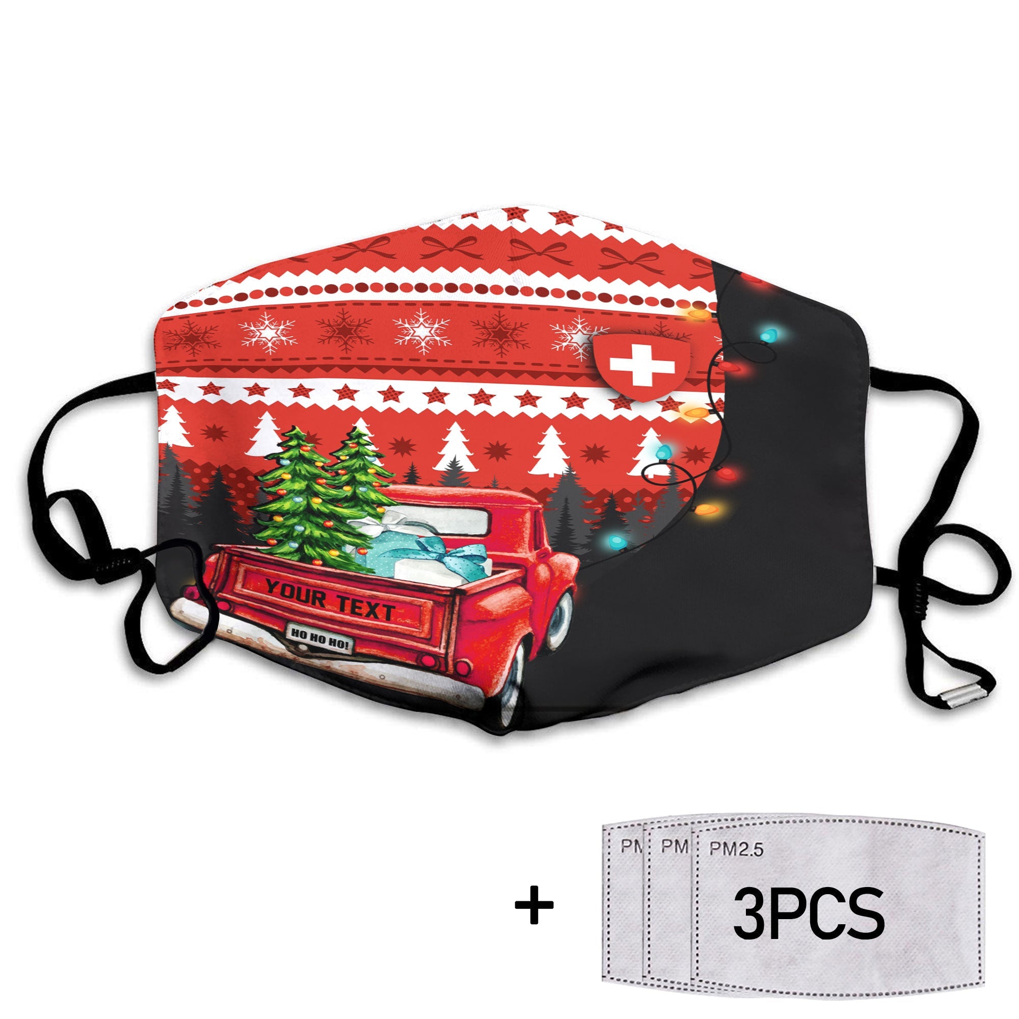 Switzerland Face Mask Coat Of Arms Christmas Style