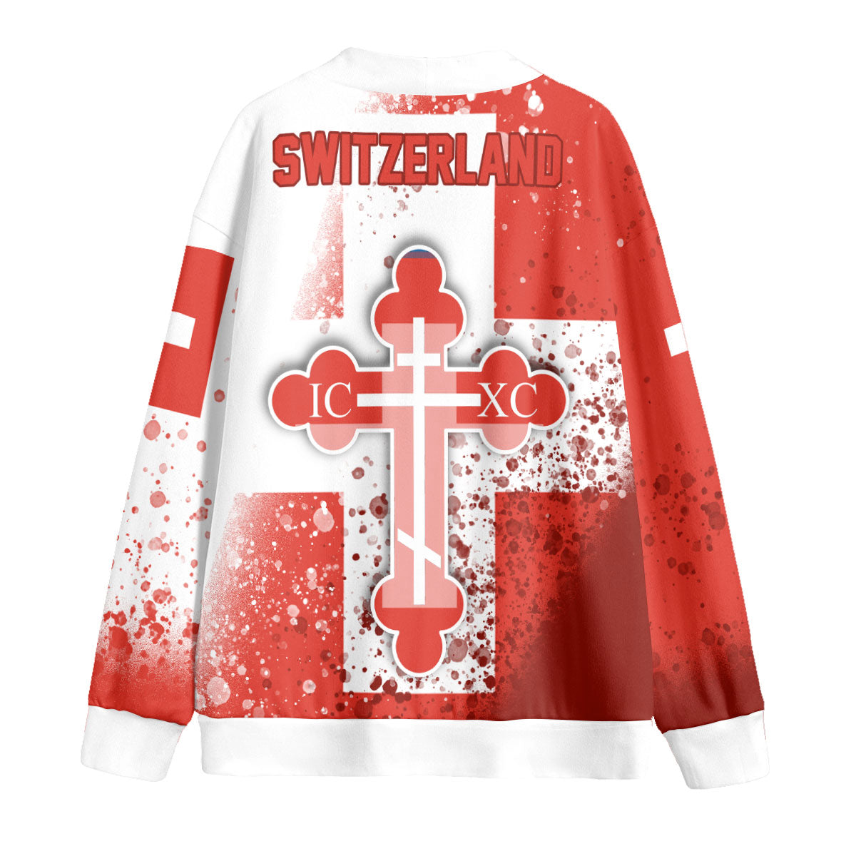 Switzerland Fleece Cardigan Flag & Coat Of Arms Orthodox Style