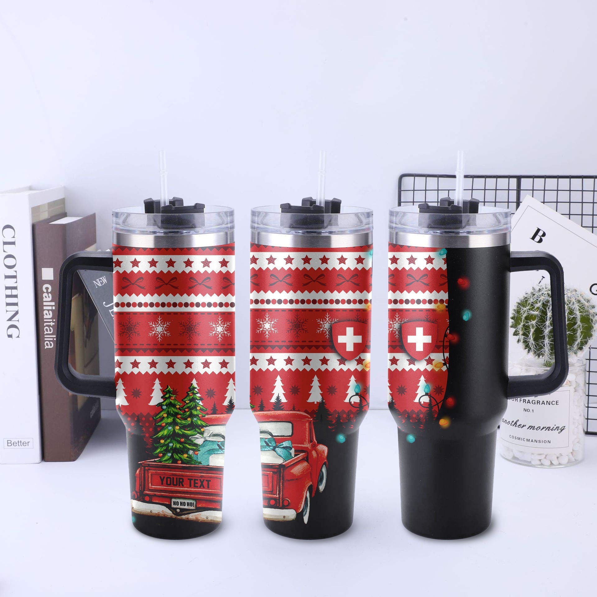 Switzerland Handle Tumbler Coat Of Arms Christmas Style