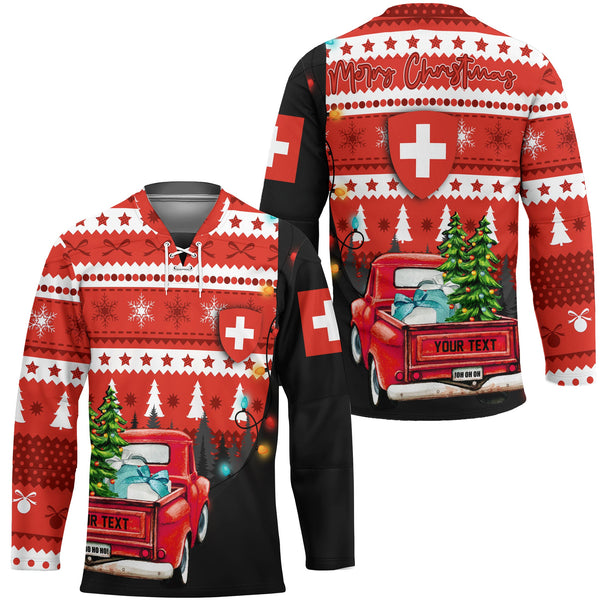 Switzerland Hockey Jersey Coat Of Arms Christmas Style