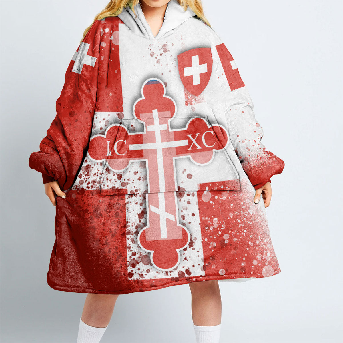 Switzerland Snug Hoodie Flag & Coat Of Arms Orthodox Style