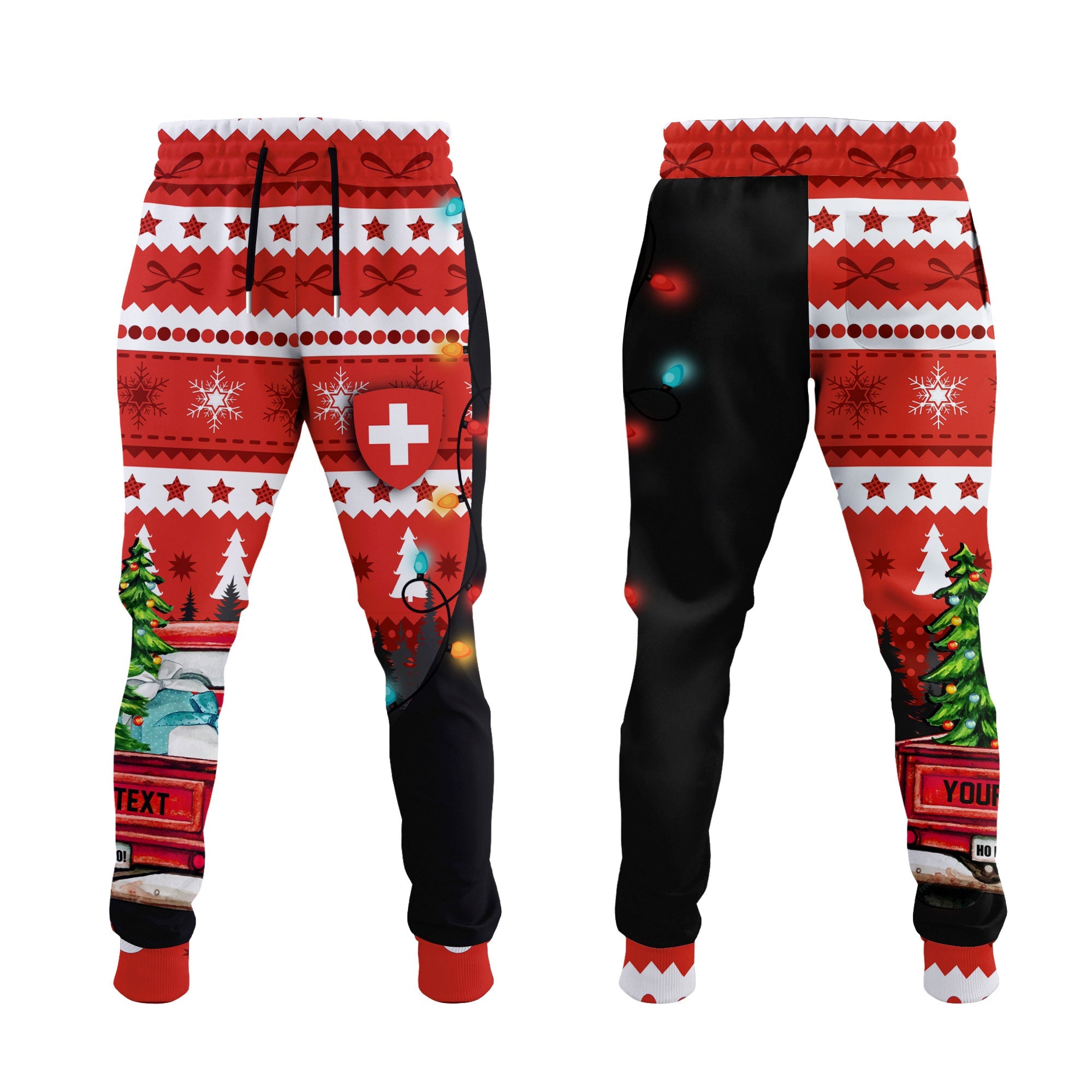 Switzerland Jogger Pant Coat Of Arms Christmas Style