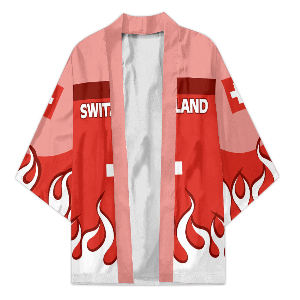 Switzerland Kimono Flag & Coat Of Arms Fire Hockey Style