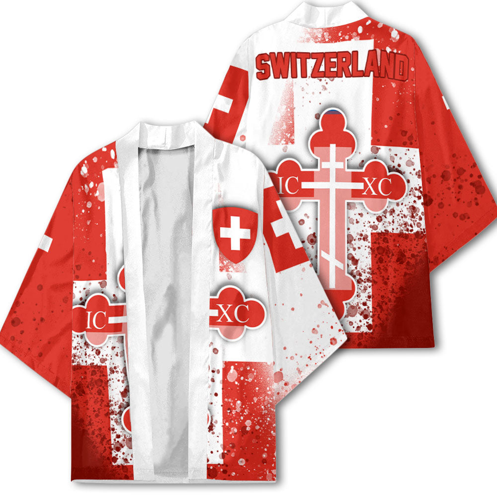 Switzerland Kimono Flag & Coat Of Arms Orthodox Style