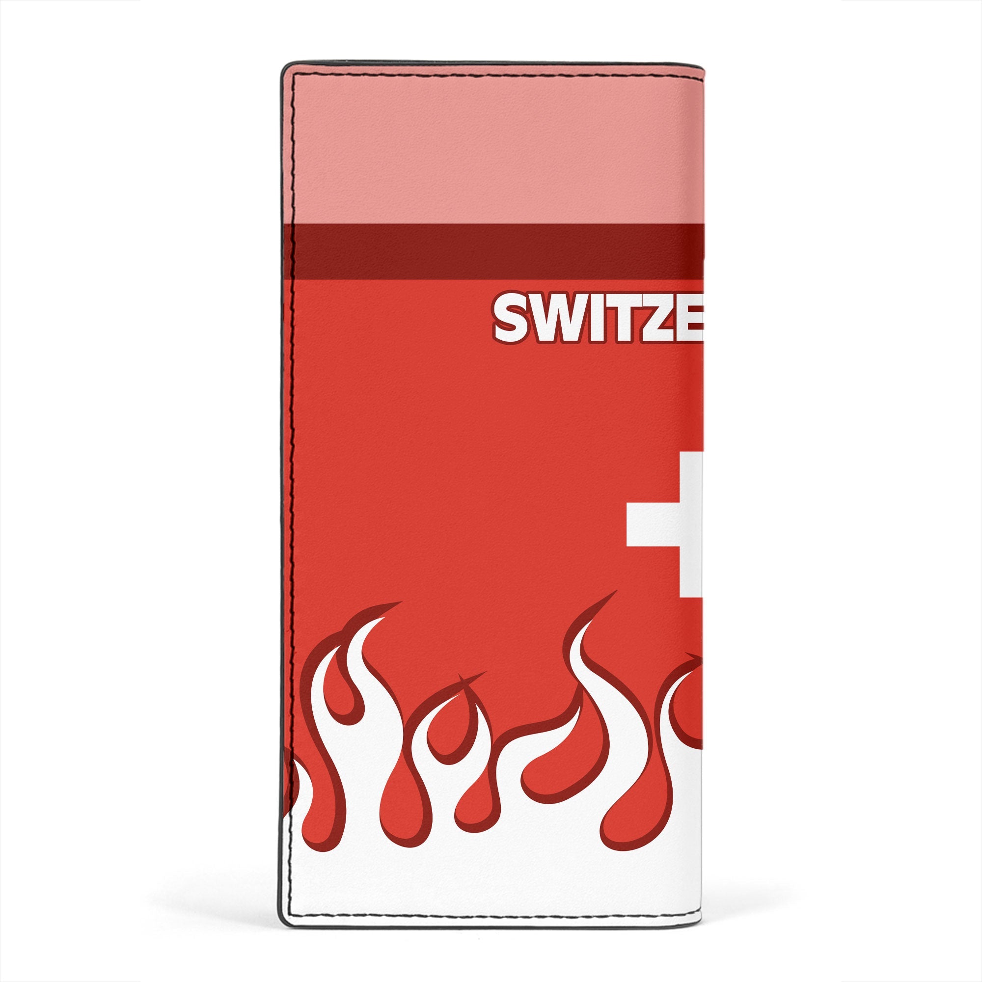 Switzerland Leather Wallet Flag & Coat Of Arms Fire Hockey Style