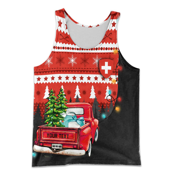 Switzerland Men Tank Top Coat Of Arms Christmas Style